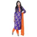 Unstriched Block Printed Lilen