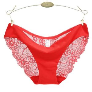 Fancy Lace Ladies Underwear-Red