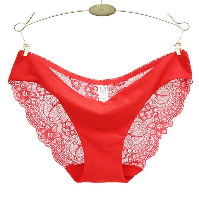 Fancy Lace Ladies Underwear-Red