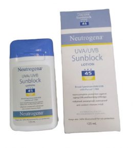 Neutrogena UVA Sunblock Lotion SPF 45 4 Fluid Ounce- 125 ml