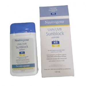 Neutrogena UVA/UVB Sunblock Lotion, SPF 45, 4 Fluid Ounce (125 ml)
