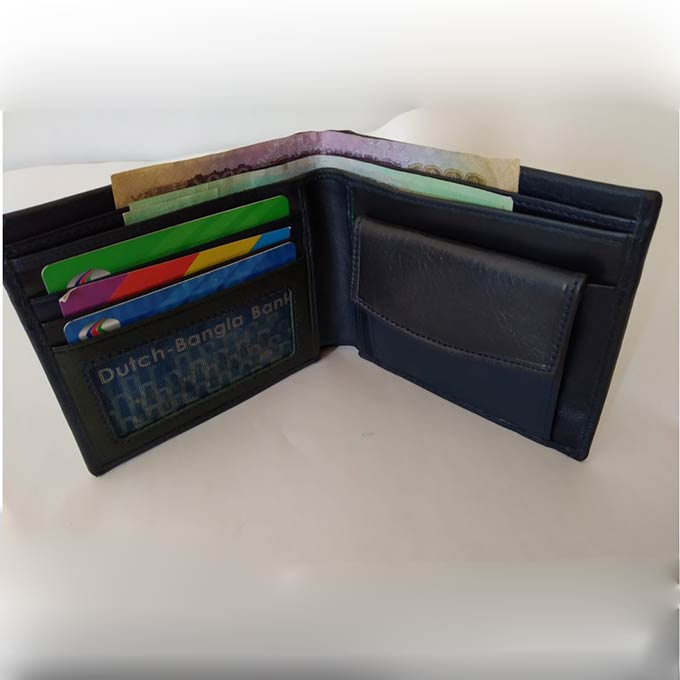 100% Pure Leather Wallet-Light Blue