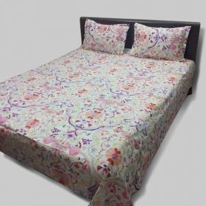 Bed Sheet with Matching 2 Pillow Covers - Multi-color