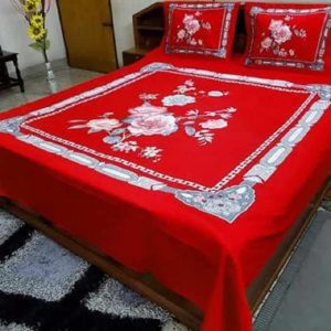 Double Size Cotton Bed Sheet Set-online shopping in bangladesh