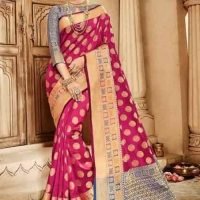 Crystal Handloom Weaving Silk Saree
