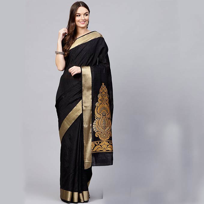 Fashionable-Silk-Saree-With-Blouse-Piece-For-Women-shopnobari