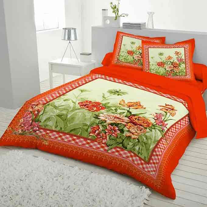 King-Size-Cotton-Bed-Sheet-with-Matching-2-Pillow-Covers---Multicolor---BD0222