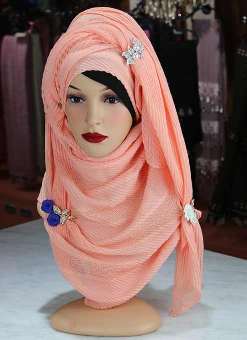 Fashionable Hijab – C015(Papaya) – Elb