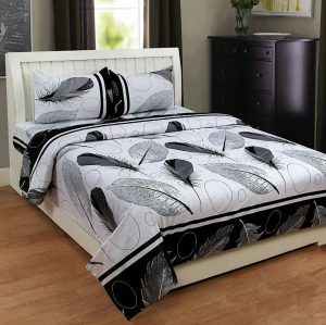 Double-Size-Cotton-Bed-Sheet-With-3-Pc-Pillow-Cover---Multicolor---BCX01-original