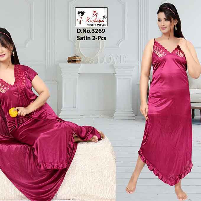 Satin 2 pc Nighty D.No 3269