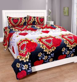 Double Size Cotton Bed Sheet With 3 Pc Pillow Cover – Multicolor
