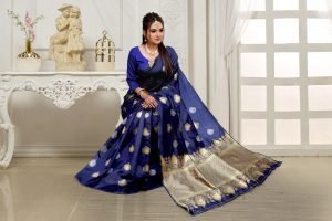 Banarasi Silk Saree - S026 Blue