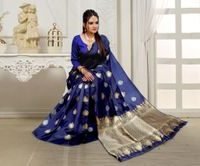 Banarasi Silk Saree - S026 Blue-shopnobari