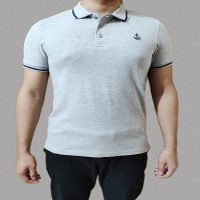 Mens short sleeve polo shirt Grey