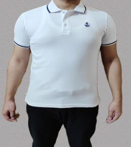 Mens short sleeve polo shirt white