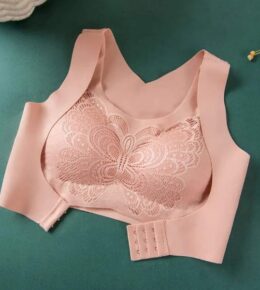Posture Corrector PUSH up Bra for Chest Binder and Back Pain Support Pink