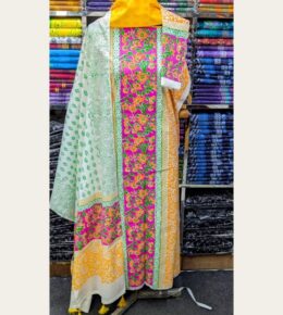 Stylish Unstitched Pure Cotton Three Piece