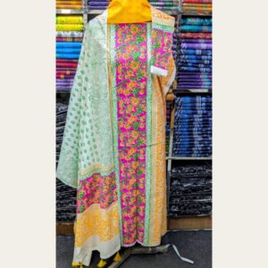 Stylish Unstitched Pure Cotton Three Piece