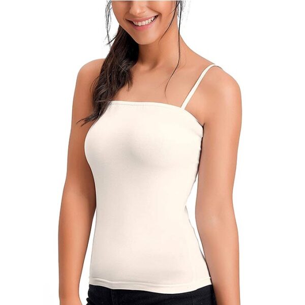 জুলিয়েট উইমেনস 811 স্প্যাগেটি স্ট্র্যাপস প্লেইন সুতি লাইক্রা ক্যামিসোল জেএসসি -811