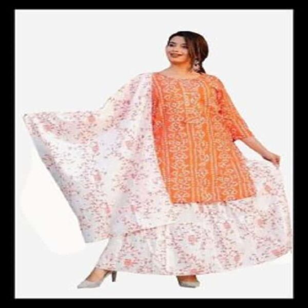 Unstitched Block Printed Three Piece