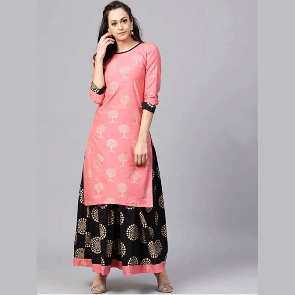 Unstitched Kameez with Stitched Skart