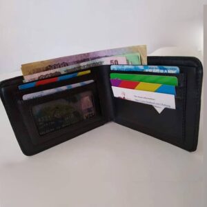 Men's pure leather wallet-Black