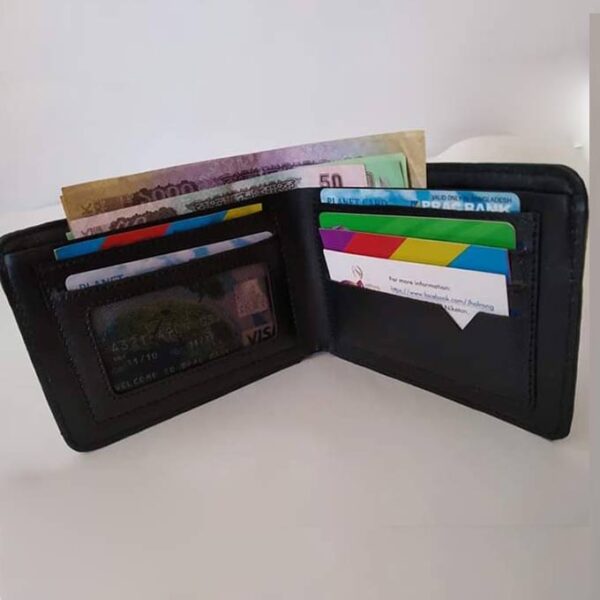 Men's pure leather wallet-Black
